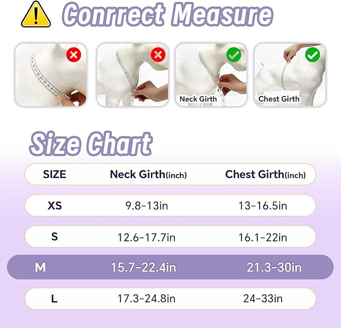 Dog Harness Leash Set, No Pull Adjustable Halter Cute Comfort Padded Handle for Medium Sized Large Small Dogs Walking Training Running with Reflective（Medium,Purple）