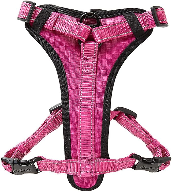 KONG Max Ultra Durable Neoprene Padded Chest Plate Dog Harness Offered by The Barker Company (Pink, XL)