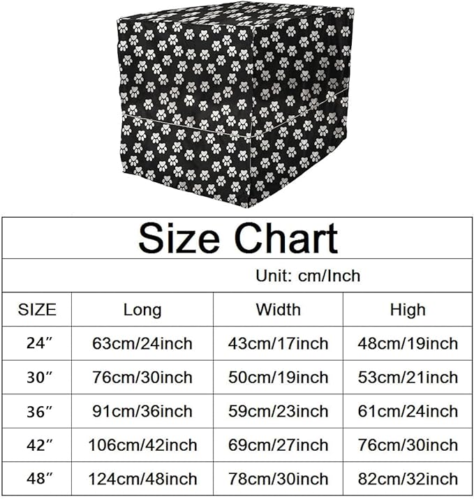 Dog Crate Cover for Wire Crates, Fits Most 48" inch Dog Crates. Easy to Put On, Take Off, and Adjust - Cover only - Black -48 Inch