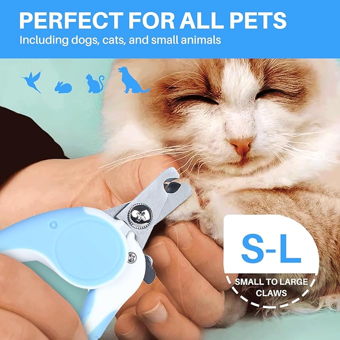 Pet Nail Clippers, Dog Nail Trimmers with Safety Guard to Avoid Excessive Cutting Nails, Dog Grooming Clippers has a Variety of Colors Suitable for Dogs, Cats and Other Pets（Blue）