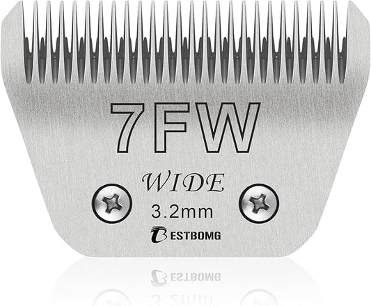 BESTBOMG Size 7FW Wide Detachable Pet Dog Grooming Blades-Cutting Length 1/8"（3.2mm）,Compatible with Andis,Oster A5,Wahl km10 Clippers