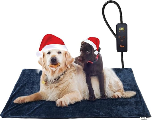 Toozey Pet Heating Pad, 6 Adjustable Temperature Dog Cat Heating Pad with Timer, Indoor Pet Heating Pads for Cats Dogs with Chew Resistant Cord, Electric Pads for Dogs Cats, Pet Heated Mat