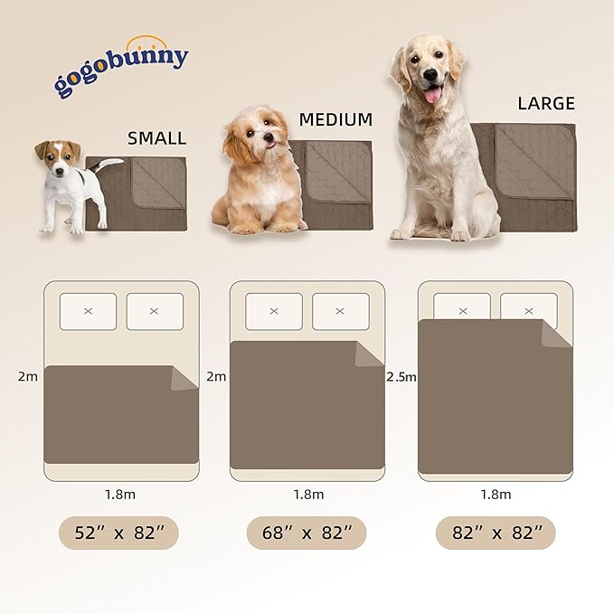 gogobunny 100% Double Sided Waterproof Dog Blanket Soft Pet Bed Cover Reversible Protect Furniture Couch Sofa Car for Puppy Cat Kids (Dark Walnut/Light Walnut, 82x120 Inch (Pack of 1))
