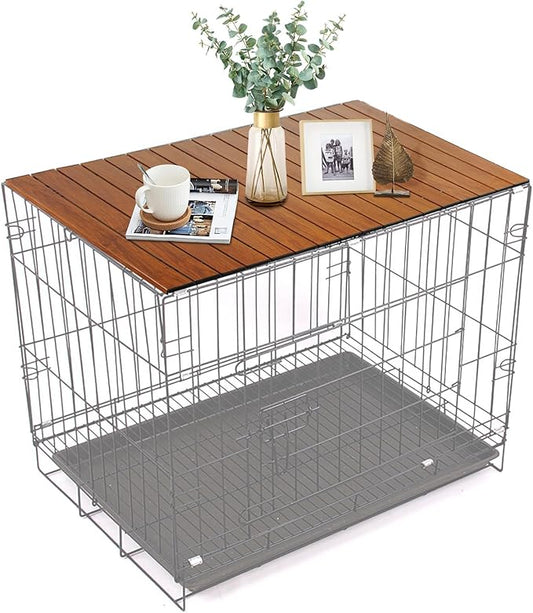 HiCaptain Pet Crate Table Topper – Foldable Wire Dog Kennel Topper Custom Pet Crate Table (L, for 42 inch Crate)
