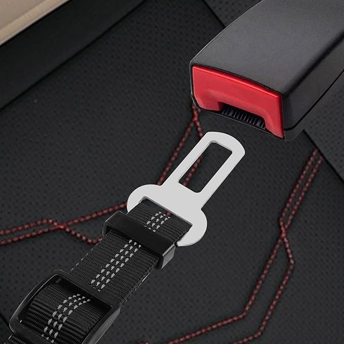 YAODHAOD Dog Seat Belt for Car with Elastic Bungee Buffer, Adjustable Pets Dog Car Harness, Heavy Duty Nylon Seatbelts Safety Tether,Universal Fit Cars Truck SUV Travel Accessories (2PCS) (Black)