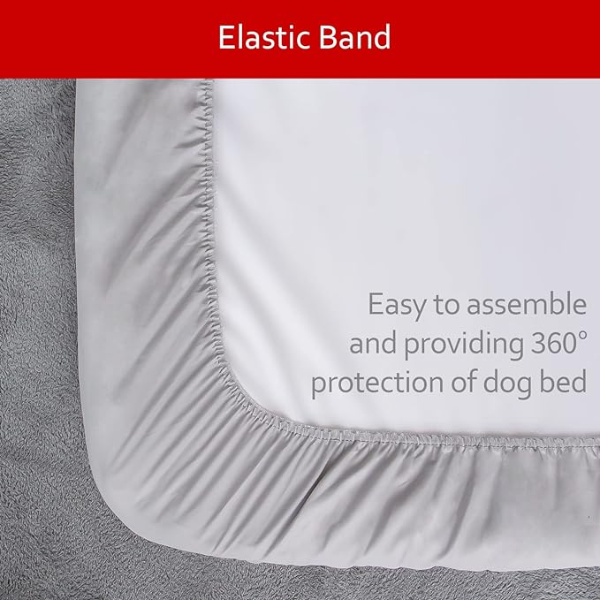 Dog Bed Covers Replacement Washable Pet Hair Easy to Remove, Waterproof Dog Bed Covers Noiseless Quilted, Pet Bed Cover Lovely Grey Star Print, Puppy Bed Cover 29x41 Inches, for Dog/Cat, Cover Only