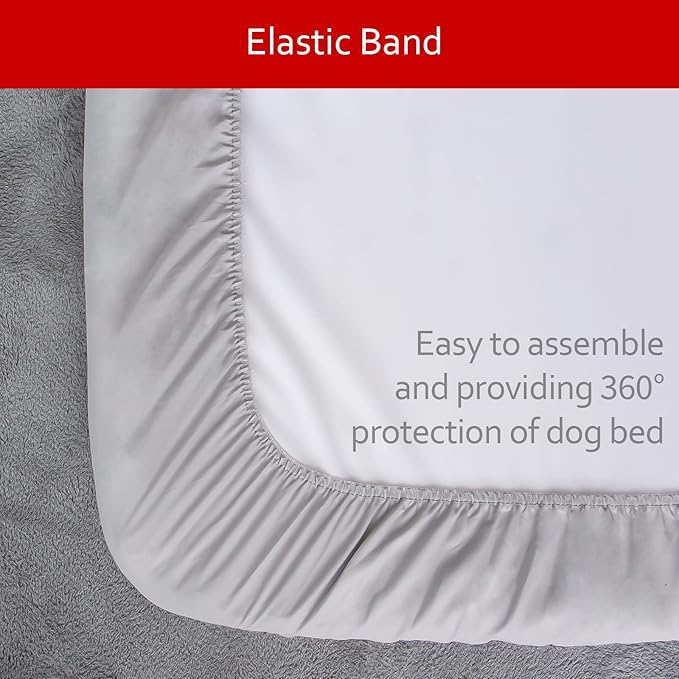 Dog Bed Covers Replacement Washable Pet Hair Easy to Remove, Waterproof Dog Bed Covers Noiseless Quilted, Pet Bed Cover Lovely Grey Star Print, Puppy Bed Cover 35x44 Inches, for Dog/Cat, Cover Only