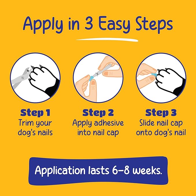 Soft Claws Canine Dog and Cat Nail Caps Take Home Kit, Medium, Sparkle Silver