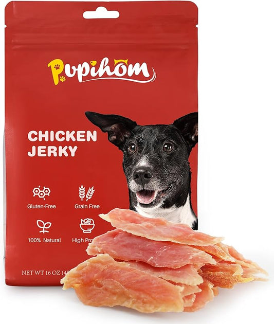 Chicken Jerky Dog Treats for Dogs 16 OZ 1LBS, Rawhide-Free, Made with Real Breast, Long-Lasting Treats, Dog Training Reward Snacks Dog Chewy Treats