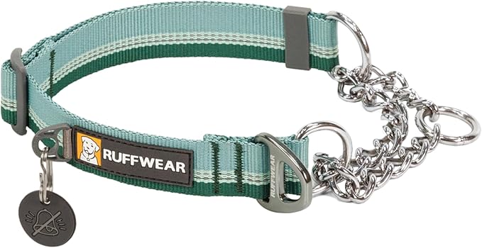 Ruffwear, Chain Reaction Dog Collar, Martingale Style for On-Leash Walking, River Rock Green, 14"-20"