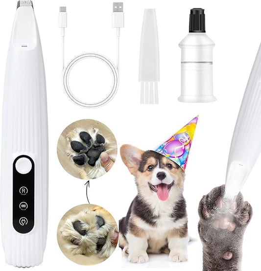 Upgraded Dog Trimmer with LED Light,Pet Clippers for Small Dogs Cats - Trimming Paws, Eyes, Ears, Face, and Rump