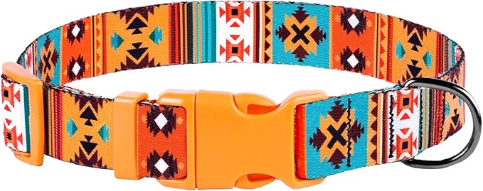 Southwest Dog Collar Tribal Pattern Adjustable Puppy Pet Collars for Small Medium Large Dogs Aztec Print (Southwest, Neck Fit 10"-13")