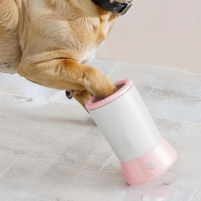 Mesen Automatic Pet Paw Cleaner, Portable Dog Foot Cleaning Machine USB Rechargeable, Dog Paw Washer Cup with Soft Silicone Brush, Automatic Foot Cleaning Machine for Small to Medium Dogs