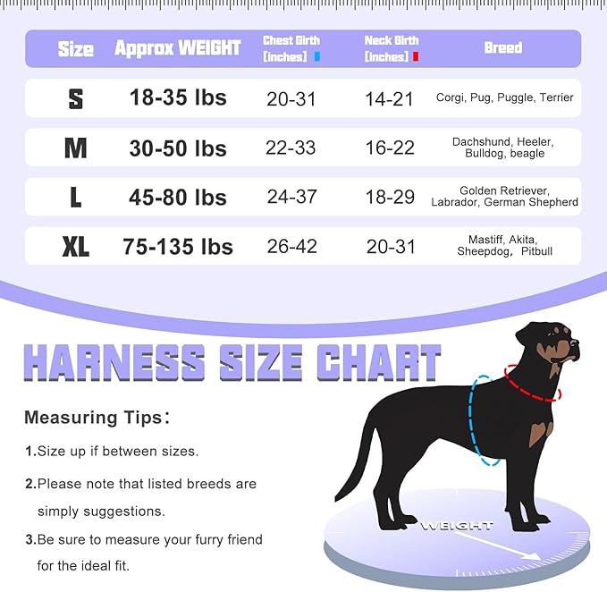 AUROTH Tactical Dog Harness for Large Dogs No Pull Adjustable Pet Harness Reflective K9 Working Training Easy Control Pet Vest Military Service Dog Harnesses Very Peri L