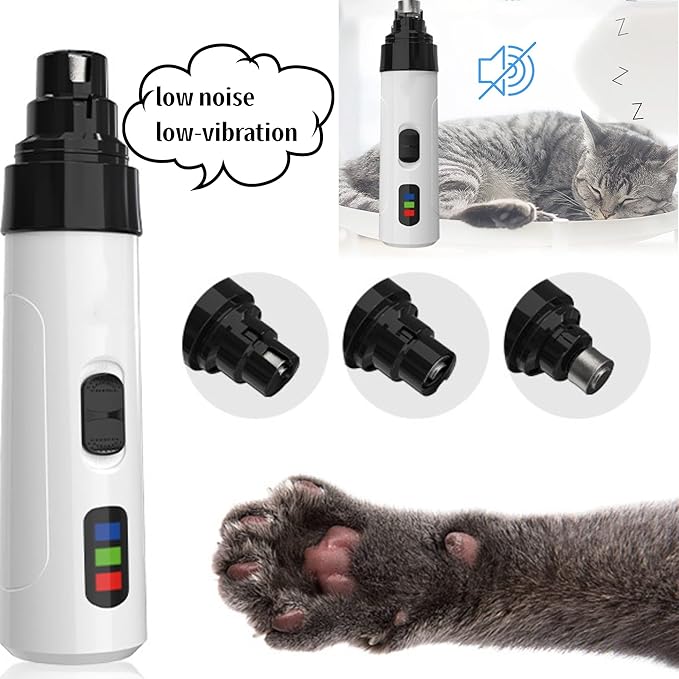 Heusom Silent Groom Pro Nail Grinder, 2025 New Heusom Dog Nail Trimmer, Rechargeable USB Charging Pet Nail Grinders for Dog, Electric Dog Nail Clippers, Pet Paws Grooming Smoothing Tool (1 Set)
