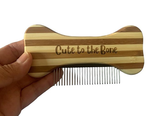 Cute to the Bone Bamboo Dog Comb