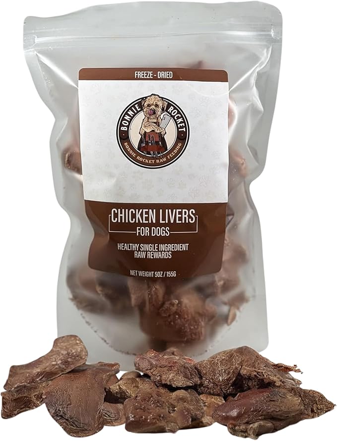 Freeze-Dried Raw Chicken Liver Dog Treats - High-Protein, Vitamin A & B12, Iron-Rich Meat Dog Treats - 100% Natural Dog Snacks - 5oz