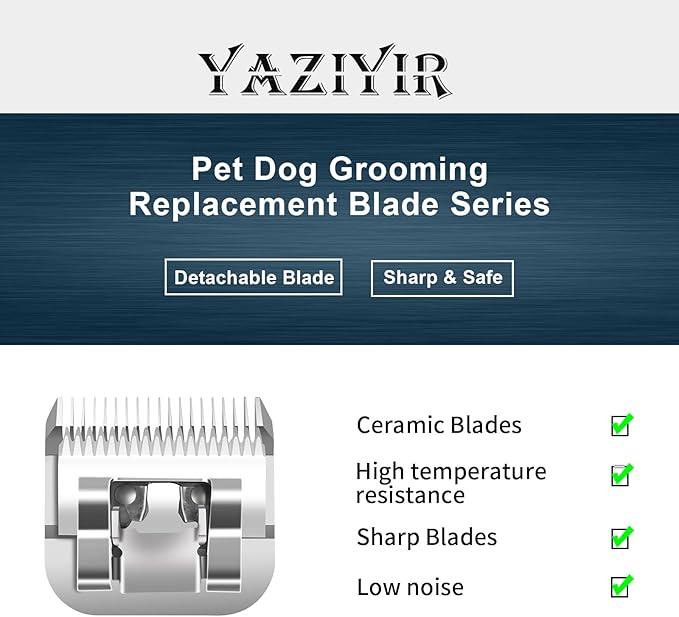 Pet Dog Grooming Detachable Ceramic Blades Kit,Compatible with Andis,Oster A5,Wahl KM10 Clippers,Cut Length 1/8"(3.2mm) to 3/8" (9.5mm),7FC+5FC+4FC