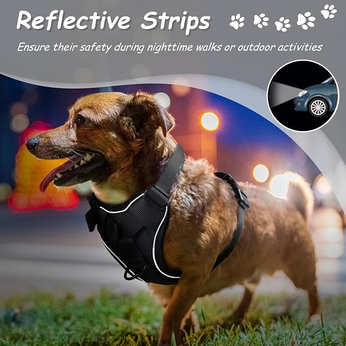 AUROTH Dog Harness Small Sized Dog, Small No Pull Dog Harness, Dog Harness for Small Dogs, Harness Small Size Dog Vest Harness with Handle, Black S