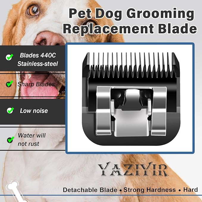 6 Packs Detachable Dog Grooming Steel Blades with Blade case Holder,Compatible with Andis,Oster A5,Wahl KM-10 Series,Cutting Length 1/100" to 1/2"(10+40+7FC+5FC+4FC+3-3/4FC-black)