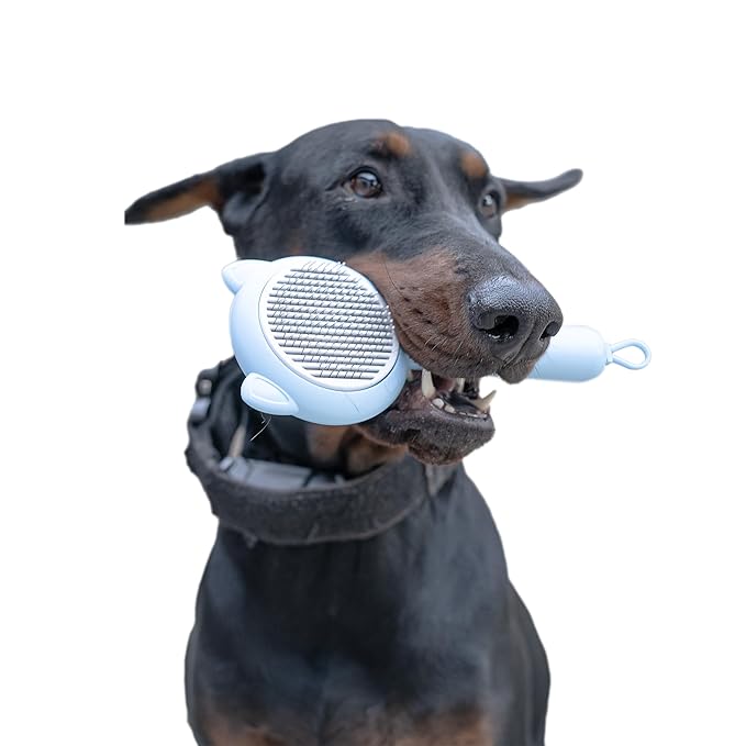 Grooming Brush - Lightweight, Soothing, Massaging Brush for Cats and Dogs, Untangling and Hair Removal. Easy to Clean (Blue)