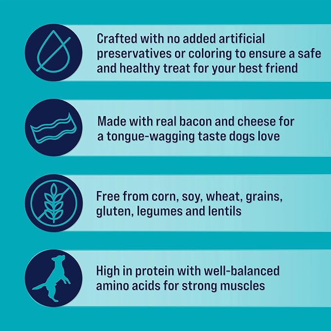 Stewart Freeze Dried Dog Treats, PuffPops Bacon and Cheese Recipe, Gluten Free, 5.8 Ounce Resealable Pouch, Made in USA, Dog Training Treats