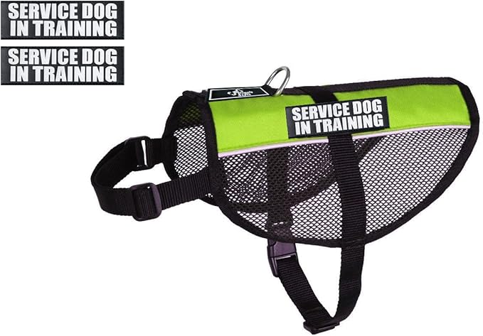 Service Dog in Training mesh Vest Harness Cool Comfort. Purchase Comes with 2 Reflective Service Dog in Training Removable Patches. Please Measure Your Dog Before Ordering