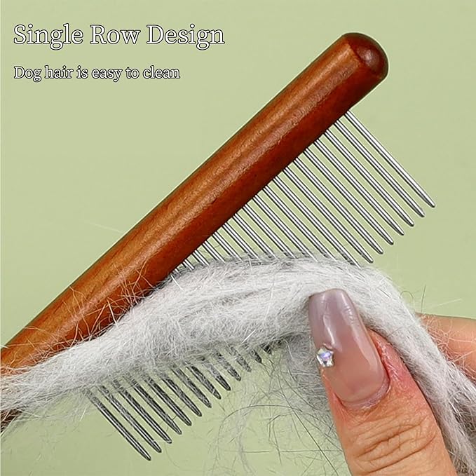 Wooden Small Dog Grooming Brush - Perfect for Shih Tzus, Yorkies, and Maltipoos - Ideal Puppy Hair Brushes for Maltese and Small Breeds (Loose Type)