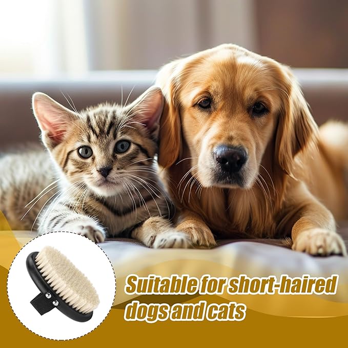 Pet Palm Brush for Dogs & Cats, Puppy Hand Brush for Massaging Grooming Shedding, Soft Bristle Kitten Brush Efficient Pet Loose Hair Remover Comb Supplies for Long and Short Hair Pets(Black)