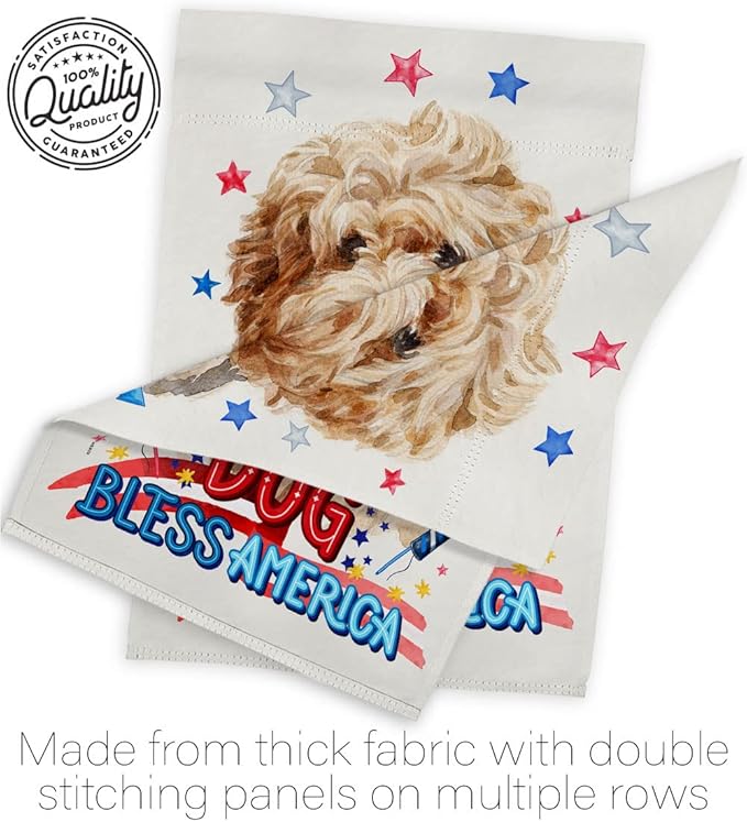 Breeze Decor Patriotic Shaggy Havanese House Flag 2 pcs Pack Dog Puppy Spoiled Paw Canine Fur Pet Nature Farm Animal Creature Banner Small Garden Yard Gift Double-Sided, Made in USA