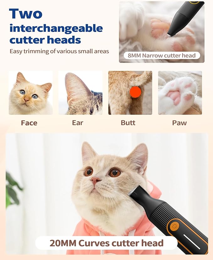 3 in 1 Dog Clippers for Heavy Thick Hair & Coats, Rechargeable Cordless Pet Shaver with Storage Box, Quiet Paw Trimmer for Small & Large Dogs, Cats & Animals