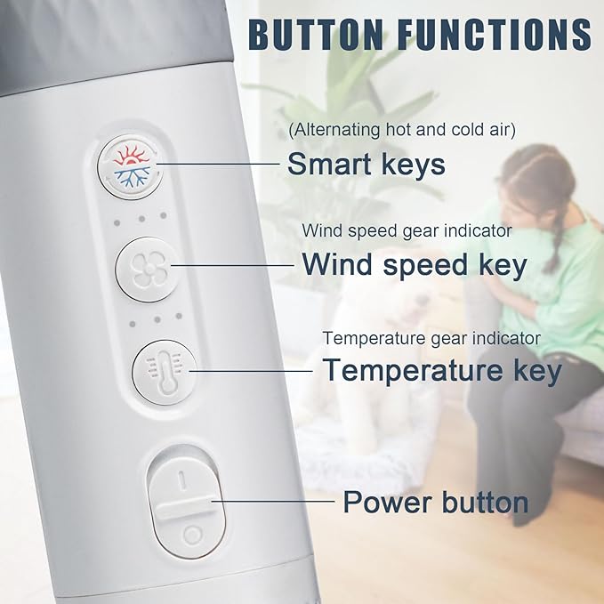 Ownpets 5 in1 Portable Smart Pet Grooming Hair Dryer for Dogs, Smart Temperature Control, Low Noise Dog Blow Dryer with Grooming Brush for Home, Pet Washing Station
