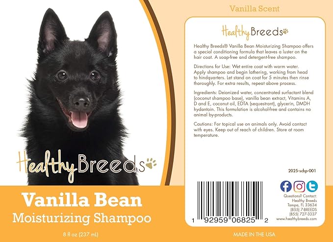Healthy Breeds Schipperke Vanilla Bean Moisturizing Shampoo 8 oz