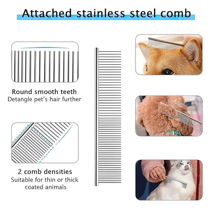 Dog Grooming Brush for Shedding Double Sided Shedding and Dematting Undercoat Rake Comb for Dogs and Cats Pet Dematting Tool for Small Medium Dogs and Cats 2 Pack