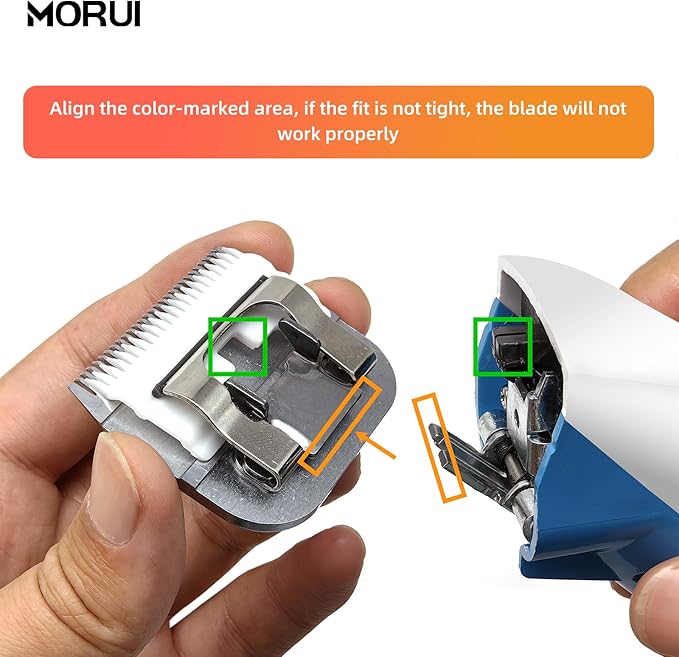 30 Cut Length 1/50"(0.5mm) Detachable Ceramic Pet Dog Clipper Blades Compatible with Most Andis,Oster A5 Wahl KM Series Clippers