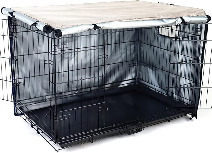 kefit Dog Crate Cover 48 inch, Kennel Cover for Dog Cage, Beige
