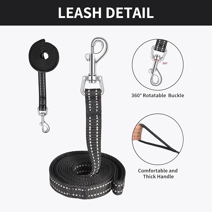 AMTOR Small Dog Harness with Leash Set, No Escape Easy Walk Puppy Harnesses for Training Walking, Step-in Reflective Soft Dogs Vest for XS S Medium Extra-Small Large Sized Dog(Blackwhite,XXS)