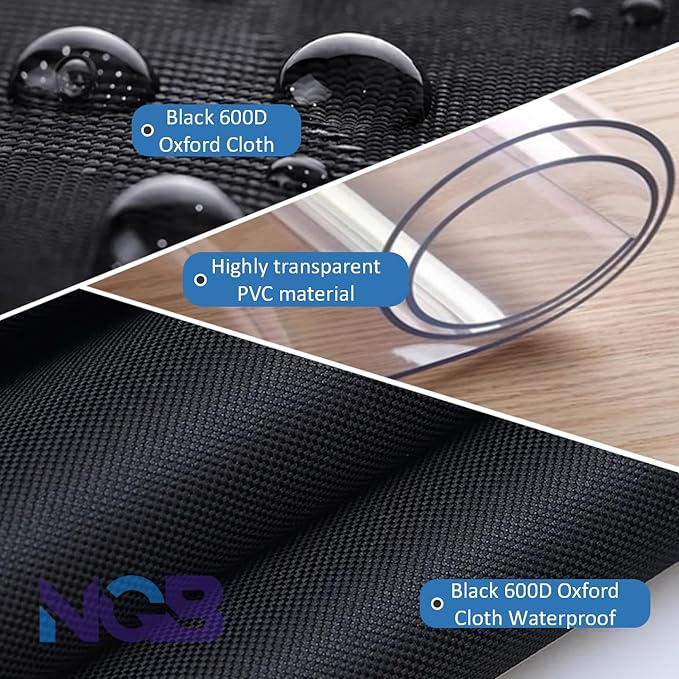 NGB Outdoor Dog Kennel Cover,600d Heavy Duty Waterproof Dog Cages Cover 4.2'Dx4.2'Wx4.5'H for Multiple Brands of Dog Kennels,Full Coverage Windproof Anti-UV,Cover Only,Black.（No Kennel）