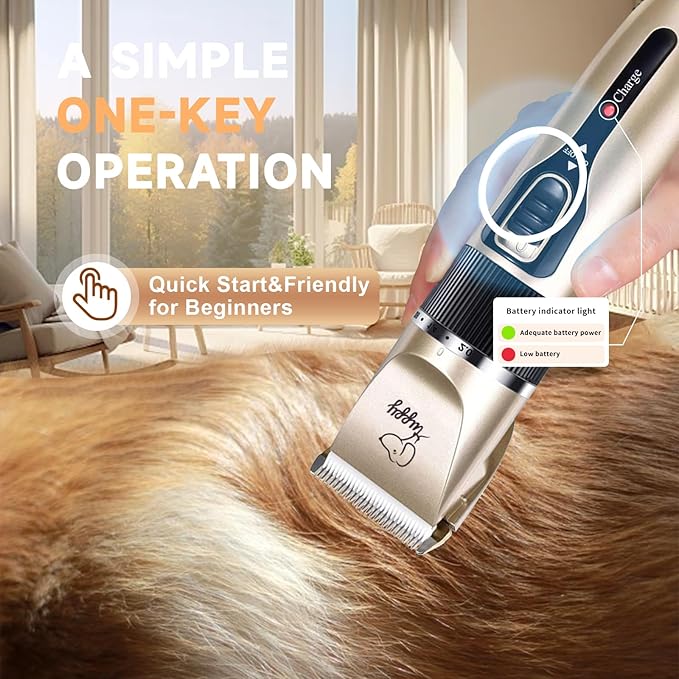 Dog Clippers for Grooming,Dog Grooming Kit Clippers,Dog Grooming kit,Pet Hair Trimmer,Shaver Cordless Electric Quiet Hair Clipper Set for Pet Shaver with Paw Trimmer for Small & Large Dogs Cats pet