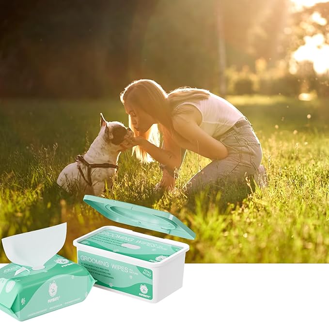Pet Wipes for Dogs & Cats, Extra Moist & Thick Grooming Puppy Wipes with 100 Fresh Counts, Aloe Vera/Nature