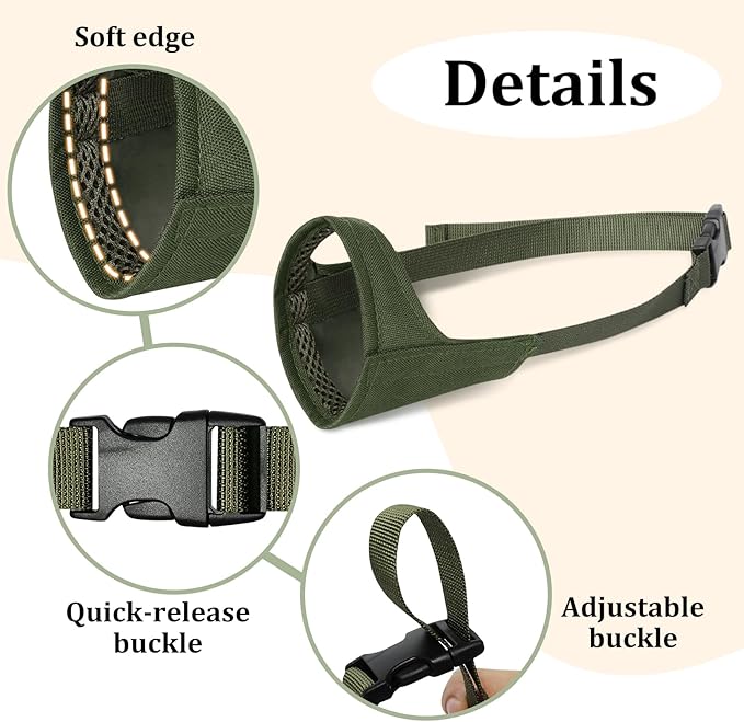 Mayerzon Short Snout Dog Muzzle, Small Muzzle for Chihuahua Shih Tzu American Bully Boxer Puppy, Soft Fabric Muzzles for Grooming Vet Visits