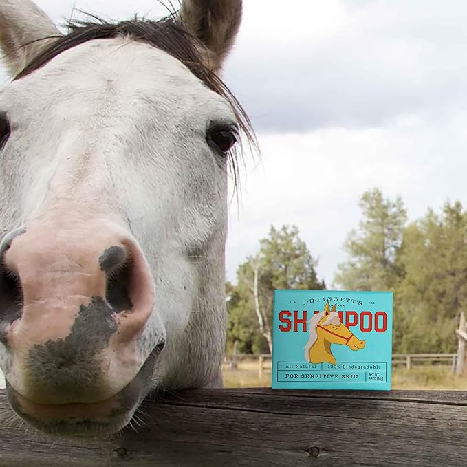 J·R·LIGGETT'S Horse Mane and Tail Shampoo Bar Great for Sensitive Skin | Relieves Dry, Itchy Skin | Hypoallergenic Formula, Biodegradable | 100% Detergent-Free, Ecologically Correct, Non-GMO, 3.5 oz.