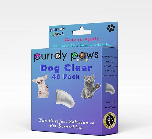 40-Pack Soft Nail Caps for Dogs Claws Clear X-Large