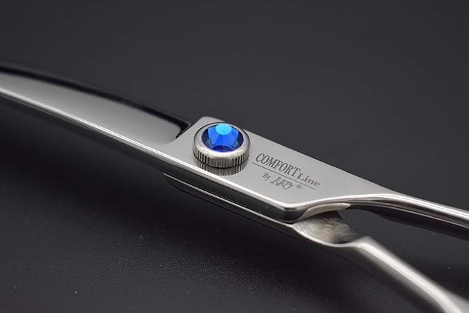 Professional Dog/Pet Grooming Shear Scissors 8.0" Stainless Steel 440C Japanese Process (8.0" Curved Blue Diamond)