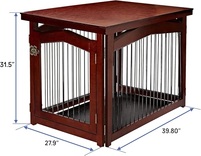 Merry Pet 2-in-1 Configurable Pet Crate and Gate, Brown, Large
