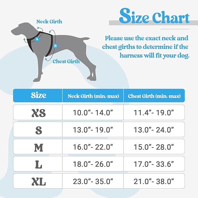 rabbitgoo Dog Harness, No-Pull Pet Harness with 2 Leash Clips, Adjustable Soft Padded Dog Vest, Reflective No-Choke Pet Oxford Vest with Easy Control Handle for Medium Dogs, Blue, M