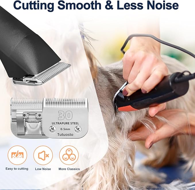 3Pack 30# Clipper Blades Pet Grooming Clipper Replacement Blades Detachable Blade Compatible with andis/wahl/Oster Dog Clippers