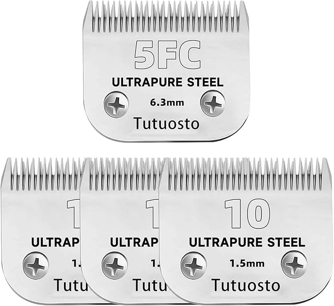 Size 10/5FC Clipper Blades Pet Grooming Clipper Replacement Blades Detachable Blade Compatible with andis/wahl/Oster Dog Clippers