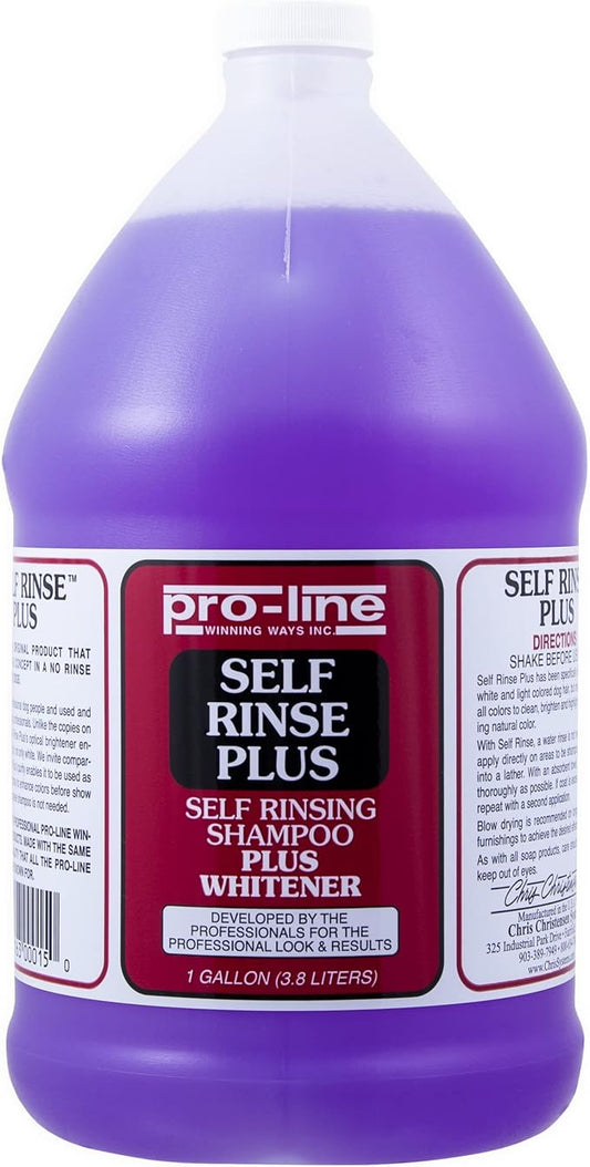 Chris Christensen ProLine Self Rinse Plus Dog Shampoo, Groom Like a Professional, Brightens and Whitens, No Rinse Cleaner, Made in USA