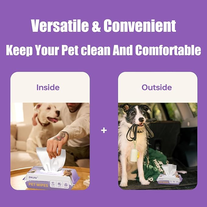 Dog Wipes for Paws and Butt, Pet Wipes for Dogs, Unscented Dog Grooming Wipes for Paws, Butt, Face and Body, Hypoallergenic Dog Cleaning Wipes, Cat Wipes- 400 Count